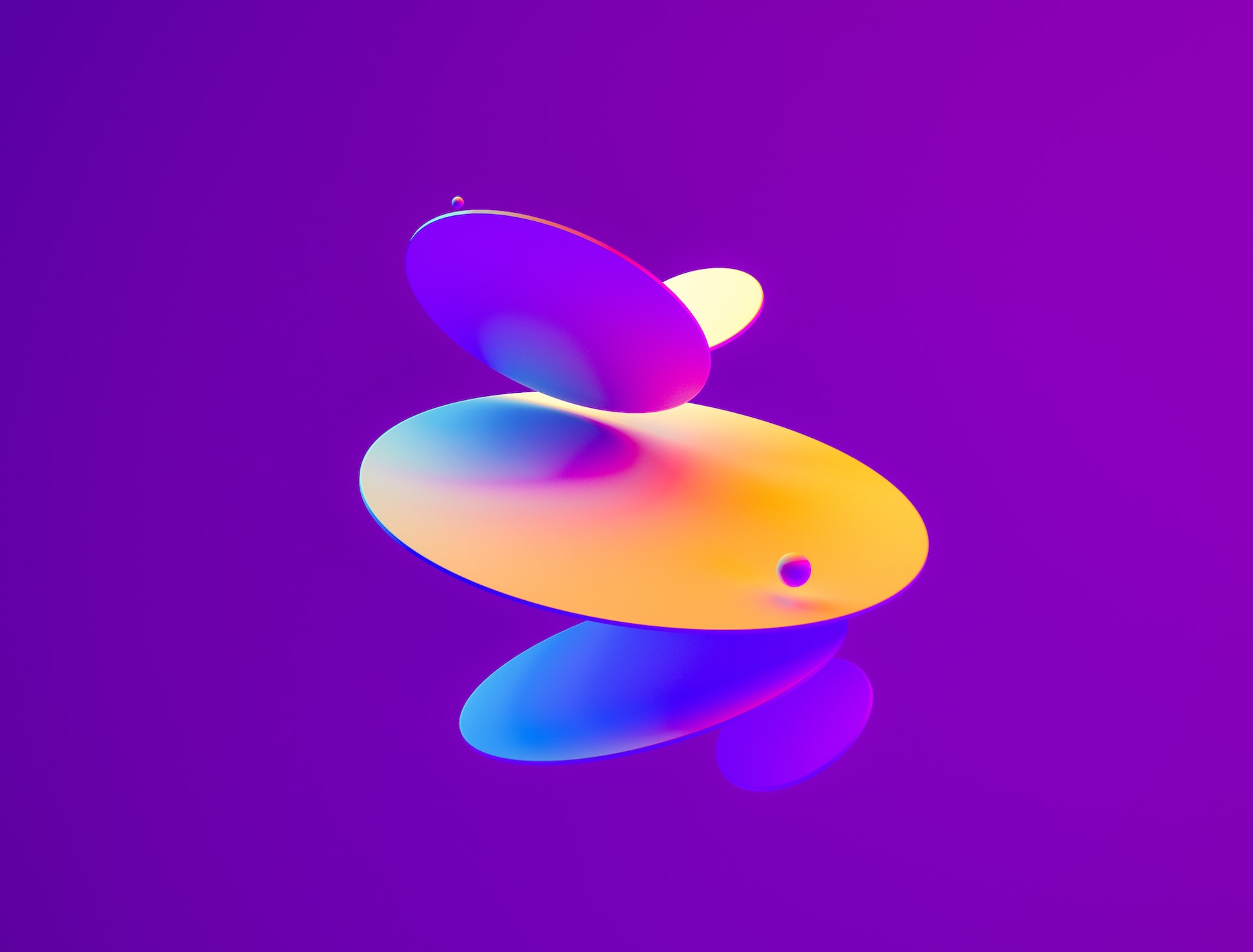 abstract graphic of discs on a purple background, graphic design